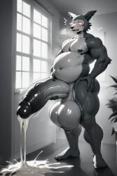 ai_generated anthro ass balls balls_expansion balls_growth beastars blush chubby chubby_male cum cumshot fat fat_male furry furrypornaddiction gay huge_ass huge_balls huge_cock legoshi_(beastars) male male_only masturbation obese obese_male penis penis_expansion penis_growth saggy_balls solo sweat sweaty thick_thighs veiny_penis wolf