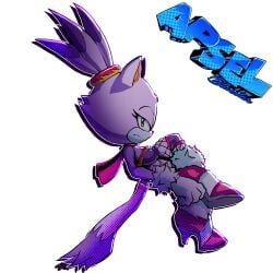 anthro apsel_bluestar apselhaven apseltheblue blaze_the_cat breasts cat_ears cat_girl cat_tail catgirl color colored female fishnets frown frowning heel_boots heels line_art looking_at_viewer mobian_(species) purple_fur sonic_(series) sonic_rush sonic_the_hedgehog_(series) tagme tail watermark white_background