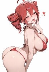 1girls ahoge ai_generated ass_focus big_ass big_breasts bikini blush blush breasts breath_cloud curvaceous curvy curvy_female curvy_figure female female_only hair_ornament hairbow heart heart heart_symbol horny horny_female huge_ass huge_breasts kasane_teto kasane_teto_(sv) large_ass large_breasts micro_bikini nipple_bulge oral_invitation peace_sign posing red_eyes red_hair seductive seductive_look shiny_skin side_view sideboob simple_background skindentation solo solo_female steam suggestive suggestive_look suggestive_pose synthesizer_v tongue tongue_out twin_drills utau white_background wide_hips