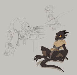 amber_eyes anthro anus ass blush claws clothing cowgirl_position female flamespitter flat_chested horn kobold leaning leaning_forward looking_at_viewer looking_back on_top presenting presenting_hindquarters presenting_pussy pussy raised_tail reptile scalie sex simple_background smile