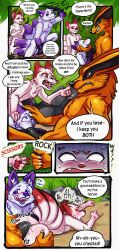 absurd_res anal anal_sex angry anthro black_penis blush canid canine comic dialogue dominant dominant_male english_text femboy forest fox fur fur_markings genitals gloves_(marking) group headpat hi_res knot knotted_penis kurama leg_markings licking licking_lips looking_pleasured male male/male male_penetrated male_penetrating male_penetrating_male mammal markings multi_tail multiple_scenes muscular muscular_male naruto neck_tuft oral oral_penetration penetration penile penile_penetration penis penis_in_ass penis_in_mouth plant prince-vulpine purple_eyes red_eyes rock_paper_scissors rook_(rookarino4277) sex smug_grin socks_(marking) speech_bubble submissive submissive_male tail text tongue tongue_out tree trio tuft