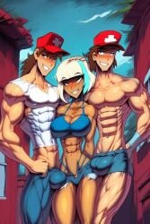 1girls abs ai_generated bare_arms bare_shoulders big_breasts big_penis blonde_hair blue_eyes color dipper_pines female fit_female gigiti gravity_falls hi_res jackie_lynn_thomas large_breasts light-skinned_female light_skin muscles muscular muscular_female muscular_male short_hair star_vs_the_forces_of_evil thick_thighs