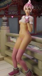 3d 3d_render absurd_res absurdres barely_clothed blender blender_(software) brown_eyes caption dialogue dustedfountain english_text eyeliner female female_focus female_only gloves high_resolution highres hooker kiriko_(overwatch) leaning_back leaning_on_object legwear looking_at_viewer makeup micro_bikini nail_polish open_mouth outdoors overwatch overwatch_2 pink_hair pink_legwear pink_nail_polish pink_stockings pink_thighhighs pov pov_eye_contact propositioning prostitute prostitution public sakura_kiriko see-through_clothing see-through_top sex_worker stockings streetwalker talking_to_viewer thighhighs thong