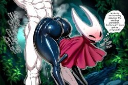 1boy1girl 1girl1boy 1girls ai ai-created ai_art ai_generated ambiguous_penetration anonymous_male aroused big_ass blush bug_girl cave clothing dialogue embarrassed embarrassed_female english english_dialogue english_text female glissando hands_on_knees hollow_knight hollow_knight:_silksong hollow_knight_(franchise) hornet_(hollow_knight) horns horny horny_female huff nude_male plap red_cape round_ass round_butt sex sweat sweatdrop sweaty_ass thick_ass thick_legs thick_thighs vegetation wide_hips