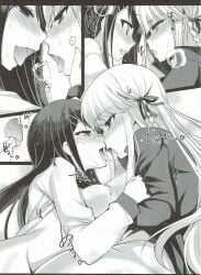 big_breasts bisexual bisexual_female bisexual_threesome breasts busty busty_female danganronpa danganronpa:_trigger_happy_havoc danganronpa_(series) danganronpa_1 female female/female girl_on_girl girlfriends huge_breasts kirigiri_kyouko maizono_sayaka naegi_makoto threesome threesome_sex voluptuous voluptuous_femal
