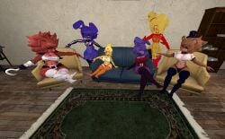 bonfie bonnie_(cally3d) bonnie_(fnaf) chica_(cally3d) chica_(fnaf) chiku female femboy fexa five_nights_at_freddy's foxy_(cally3d) foxy_(fnaf) freddy_(fnaf) freddy_fazbear's_pizzeria_simulator fredina's_nightclub fredina_(cally3d) frenni_fazclaire male straight