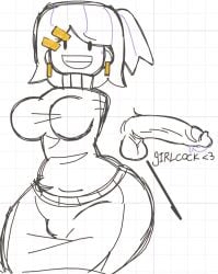1futa battle_for_dream_island bfdi breasts bulge bulge_through_clothing color dress futanari gaty_(bfdi) gijinka humanized humanized_object_show implied_futa intersex keymaster778 large_breasts medium_hair object_shows penis short_hair simple_eyes sweater the_power_of_two tpot whiteboardfox