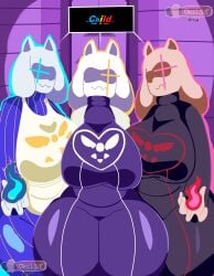 3girls big_breasts breasts cheelseydraw clothed clothed_female clothing female imminent_sex inminent_sex large_breasts looking_at_viewer milf mommy outertale rage shaded_eyes thick_thighs thighs toriel toriel_(outertale) toriel_(underfell) toriel_au underfell undertale undertale_au