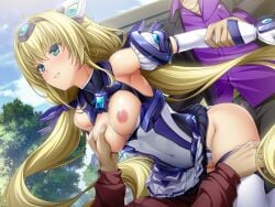 2boys anal antenna_hair arm_held_back blonde_hair blue_eyes blue_trim blush breasts breasts_out brooch censored clenched_teeth clothed_sex clothing_aside collared_shirt covered_navel cowgirl_position day detached_sleeves double_penetration dress_shirt elbow_gloves exs-tia_spica female floating_hair game_cg genderswap_(mtf) gloves grabbing_another's_breast groping group_sex hair_between_eyes hair_ribbon headgear holding_another's_wrist inoino jacket jewelry katsuragi_shiori kouyoku_senki_exs-tia large_variant_set layered_skirt leotard leotard_aside long_hair low_twintails magical_girl medium_breasts miniskirt mmf_threesome multiple_boys nipples non-web_source official_art open_clothes outdoors pants parted_lips penis pleated_skirt purple_ribbon purple_shirt rape red_shirt restrained ribbon rule_63 sex shiny_clothes shiny_skin shirt short_sleeves skirt sky solo_focus straddling straight teeth thighhighs threesome twintails vaginal_penetration variant_set very_long_hair white_gloves white_leotard white_skirt white_thighhighs wing_collar