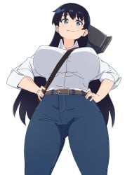 1female 1girls big_breasts big_breasts breasts breasts female female female female_focus female_only huge_breasts huge_breasts jeans large_breasts large_tits long_hair nagi_arato ruri_rocks solo solo_female solo_focus tagme