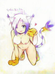 1girls breasts cat_ear colored_sketch cosplay digimon digimon_(cosplay) female gatomon gatomon_(cosplay) gloves nude nude_female sketch solo solo_female tail tailmon tailmon_(cosplay) traditional_media_(artwork)