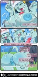 absurd_res after_transformation anthro anus artifact_the_fox ass big_breasts big_penis black_hair blue_body blue_eyes blue_fur blue_hair blue_nose blue_skin bodily_fluids brainwashed brainwashing breast_play breasts butt_focus canid canine clothed clothing comic comic_page corrupted corruption cum cum_in_mouth cum_inside cum_on_body cum_on_breasts cum_on_face cum_on_hand cum_on_tongue dawn_(pokemon) dialogue dominant dominant_male duo eeveelution ejaculation erection eyelashes fellatio female femsub finger_fetish finger_lick finger_play fingers fox fur furry generation_4_pokemon genital_fluids genitals glaceon glistening glistening_body glowhorn hair hand_lick happy hi_res hypnosis licking licking_cum long_ears looking_down looking_pleasured male male/female maledom mammal master mind_alteration mind_control nintendo nipples open_mouth oral panties panties_down partially_clothed penile penis penis_lick pokemon pokemon_(species) raised_arms rear_view seductive self_lick sex sharp_teeth simple_background slave smile smug speech_bubble squinted_eyes steam submissive submissive_female tail talking_to_another teeth titjob tongue tongue_out transformation underwear underwear_down vaginal_fluids vulva