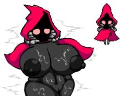 breasts female hooded jjjetter large_breasts redcap star_of_providence sweaty