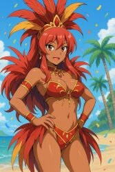 ai_generated bikini carnival carnival_(holiday) carnival_outfit dance dancer dancing kirche_augusta_frederica_von_anhalt_zerbst zero_no_tsukaima