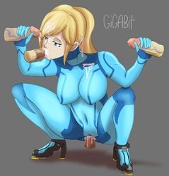 bodysuit breasts cameltoe covered_navel cum cum_in_mouth cum_in_pussy cum_inside erect_nipples forced_in_fabric gigabit metroid navel nintendo penis ripped_clothes ripped_clothing samus_aran sex skin_tight squatting tagme through_clothes torn_clothes torn_clothing vaginal_penetration veiny_penis zero_suit zero_suit_samus