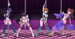 amagi_yukiko kujikawa_rise maho_malice persona persona_4 satonaka_chie shirogane_naoto strip_tease stripper_pole