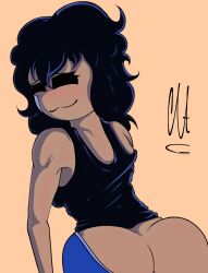 ass_focus ass_visible_through_thighs big_ass brown_body brown_skin closed_eyes la_mondongo long_hair mondongo nestoku pants