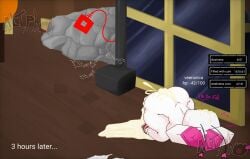 1girls after_sex altpho blocky_body cum cum_flowing_from_ass cum_flowing_from_pussy cum_in_pussy cum_inflated cum_inflated_belly cum_inflation cum_inside cum_on_head cum_pouring_out cumflated cumflated_belly cumflation dazed english_text excessive_cum face_down_ass_up female filled_to_the_brim footprint forsaken_(roblox) game_ui gameplay_mechanics guest_666_(forsaken) inflation lovebug_veeronica no_bra no_clothes no_panties outdoors pussy roblox roblox_game robloxian tail tv tv_head tv_screen user_interface veeronica walking_away white_body