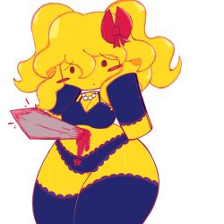 1girls blood blush bow bow_panties breasts cleavage cute die_of_death_(roblox) impaled laced_bra laced_clothing laced_panties lingerie medium_breasts mequot roblox roblox_game robloxian sad self_upload stabbed suggestive sword tagme thick_thighs thighs tr3ebranch underwear yellow_body yellow_hair