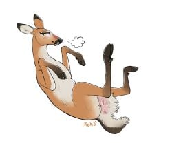 blush blush_lines deer female feral genitals hi_res mammal pussy queenkoko solo tail