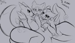 absurd_res alopex amaterasu amaterasu_(okami) anthro ass balls bandai_namco big_penis black_sclera canid canine canis capcom collaborative collaborative_sex crotch_tuft deity digimon digimon_(species) domestic_dog dominopossum fangs female foreskin fox genitals group hi_res lack_sclera licking licking_lips looking_at_viewer male male/female mammal markings monochrome ninja okami okami_(capcom) oral penile penis penis_lick pov_blowjob pubes pussy renamon sex teenage_mutant_ninja_turtles teeth tongue tongue_out trio tuft uncircumcised warrior