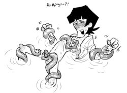 blush cartoony gay george_harrison holding_person jerking_off_another male octopus_boy offscreen_male real_person ringo_starr tagme tentacle the_beatles the_beatles_cartoon water