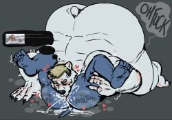2025 anothermeekone anthro anthro_on_anthro anthro_penetrated anthro_penetrating anthro_penetrating_anthro ass bear blonde_hair blush bodily_fluids breath cum cum_on_ground duo english_text genital_fluids hair heart_symbol hi_res larger_male larger_on_top larger_penetrated lying male male/male male_penetrated male_penetrating male_penetrating_male mammal marine nude on_back on_top oral oral_penetration penetration penile penile_penetration penis pinniped polar_bear profanity seal sex sex_in_mouth simple_background size_difference smaller_male speech_bubble tail tail_motion text ursine