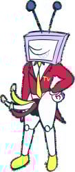 absurd_res animal_genitalia animate_inanimate antennae_(anatomy) anthro balls bottomless bottomless_male clothed clothing deltarune dress_shoes electronics eyeless flat_colors for_a_head genitals hi_res humanoid m-a-dragon machine male monitor_head multi_genitalia multi_penis necktie object_head penis robot robot_anthro sharp_teeth sheath solo suit suit_jacket teeth television tenna_(deltarune) toony undertale_(series) unusual_face