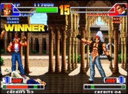 3boys abs balls brown_hair clothed_male_nude_male ekde fatal_fury flaccid foreskin ikari_warriors king_of_fighters male male_only muscular penis pixel_art ralf_jones robert_garcia terry_bogard uncircumcised wardrobe_malfunction