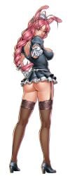 animal_ears ass braid breasts bunny_(hentai_heroes) cg female from_behind full_body garter_straps gloves harem_heroes hentai_heroes high_heels kinkoid lace lace_trim lace_trimmed_legwear large_breasts legs lips long_hair looking_back maid maid_headdress nutaku official_art panties pink_eyes pink_hair pointing rabbit_ears rabbit_tail shoes simple_background solo standing thighhighs thong underwear white_background white_gloves