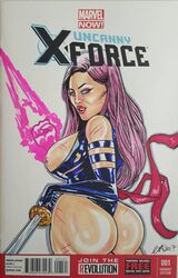 1girls 2017 almostheroesart asian ass big_ass big_breasts breasts dat_ass female female_only large_breasts long_hair marvel marvel_comics nipples psylocke purple_eyes purple_hair solo straight_hair traditional_media_(artwork) uncensored x-men