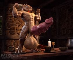 3d abs anthro aquafreeze balls biceps big_balls big_penis digital_media_(artwork) erection flexing genitals huge_balls huge_cock hyper hyper_balls hyper_genitalia hyper_penis kag_(aquafreeze) knot kobold male muscular muscular_anthro muscular_male nude pecs penis pose scales scalie solo text url vein veiny_penis
