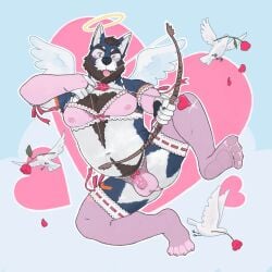 1:1 2025 ambient_bird anthro arrow_(weapon) ass avian balls beard bird blush body_hair brown_hair canid canine canis chastity_cage chastity_device chest_hair clothed clothing columbid crossdressing cupid's_arrow dove facial_hair flower genitals hair halo heart_eyes heart_symbol hi_res holidays lingerie looking_at_viewer male mammal mature_male navel nipples one_eye_closed orangebear panties pawpads penis plant pubes ranged_weapon rasker ribbons rose_(flower) simple_background solo tongue tongue_out translucent translucent_clothing underwear valentine's_day weapon wings wink wolf