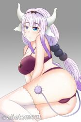 aged_up alietomcat bra cameltoe female kanna_kamui miss_kobayashi's_dragon_maid older panties solo