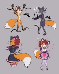 anthro canid canine clothing fox hi_res maid_uniform male mammal solo solo_focus suiting transformation uniform