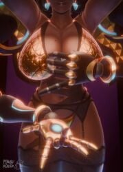 1girls 3d activision animated big_breasts blizzard_entertainment breasts cleavage dark-skinned_female dark_skin domina earrings female_only hand_gesture handjob_gesture jewelry lingerie mahou_monster mahoumonsterart overwatch overwatch_2 prostate_massage_gesture short_video shorter_than_10_seconds solo solo_female tagme thick_thighs thighs underwear video