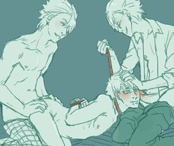 3boys anal dramatical_murder male male_focus noiz_(dramatical_murder) sex threesome trip_(dramatical_murder) virus_(dramatical_murder) yaoi