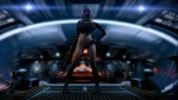 1girls 3d bottomless female female_only kingsman73 mass_effect mass_effect_3 normandy quarian solo tali'zorah_nar_rayya