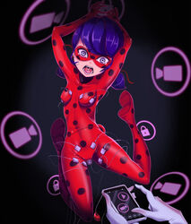 1girls 2d 2d_(artwork) akumatized alya_cesaire bodysuit bondage captured_heroine covered_navel disney_channel erect_nipples_under_clothes female female_focus female_only femdom lady_wifi ladybug_(character) lesbian lezdom marinette_dupain-cheng miraculous:_tales_of_ladybug_and_cat_noir miraculous_ladybug nipple_bulge open_mouth phone pigtails remote_control_vibrator restrained saucy-scones scared scared_expression skin_tight small_breasts superheroine tagme vibrator vibrator_in_pussy yuri