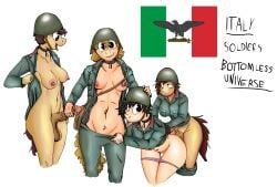 absurd_res anal anal_sex anthro clothed clothing equid equine fascism fascist_italy female futanari group group_sex gynomorph hi_res horse intersex intersex/female italian_flag juninhooficial looking_pleasured mammal military military_uniform nude panties panties_down partially_clothed penetration pony sex smile smiling_at_viewer soldier tongue tongue_out underwear underwear_down undressing uniform warrior