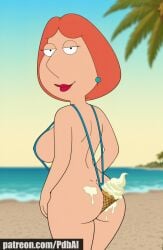 ai_generated ass curvy enormous_breasts family_guy female female_only large_breasts lois_griffin milf pdbai rear_view red_hair sling_bikini tagme teasing