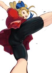 2d ass athletic athletic_female blonde_hair bubble_butt capcom drill_hair female female_focus female_only karin_kanzuki long_hair school_uniform schoolgirl street_fighter street_fighter_alpha tagme tikuwabu_33 upskirt wide_hips