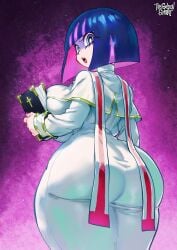 1girls 2d 2d_(artwork) alternate_version anger_vein angry artist_name ass ass_bigger_than_head ass_focus back_view bangs big_ass big_breasts blunt_bangs blush book breasts bubble_butt clothed clothing colored_inner_hair dialogue dress female female_focus female_only full_body green_eyes hair high_heels holding_object hourglass_figure huge_ass huge_breasts large_ass large_breasts light-skinned_female light_skin lips long_hair looking_at_viewer looking_back massive_ass massive_breasts multicolored_hair nun nun_outfit panty_&_stocking_with_garterbelt pink_hair purple_hair religious_clothing see-through short_hair sideboob sister_stockiel slim_waist solo solo_female standing stocking_anarchy textless textless_version thegoldensmurf thick thick_ass thick_thighs thighs tight_clothing two-tone_hair watermark wide_hips