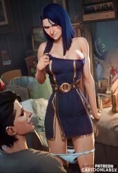 1boy 1girls ai_generated arcane arcane_caitlyn arcane_jinx caitlyn_kiramman cartoon female grabbing male petite petite_body petite_female pulling_clothing removing_shirt sequence shocked shocked_expression shocked_eyes story story_at_source story_in_picture stripping taking_clothes_off