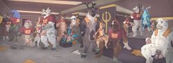 animal_genitalia animal_penis anthro ass baileyx balls bodily_fluids bovid bovine brown_body brown_fur canid canine canis caprine cattle clothed clothed_female clothing colored cum deer dinosaur domestic_dog equine_genitalia equine_penis felid female football_jersey football_team fur genital_fluids genitals goat group group_sex hi_res imminent_sex inside jersey lion locker_room male male/male mammal medial_ring melee_weapon new_world_deer nude_male orgy pantherine penis penis_size_difference perineum polearm prehistoric_species reindeer reptile scalie sex sheath shirt sitting size_difference standings topwear trident weapon white_body white_fur