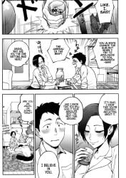 1boy1girl blushing_female co-worker dialogues drinking secret_comics seductive_mouth seductive_smile sensitive short_hair smiling tagme tongue_out video