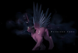 alicorn alternate_color anus aruurara ass blue_feathers equine feathered_wings feathers female feral friendship_is_magic horn looking_at_viewer mammal my_little_pony presenting princess_luna_(mlp) pussy solo text wings