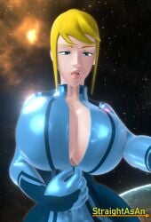 1girls 3d bimbo breasts female flashing huge_breasts large_breasts looking_at_viewer metroid nintendo samus_aran seductive_look solo solo_female straightasan sweat sweaty_body tagme undressing unzipped_bodysuit unzipping unzipping_bodysuit zero_suit_samus