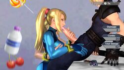 1boy 1girls 3d akairink blonde_hair clothing cloud_strife female final_fantasy final_fantasy_vii large_penis male metroid nintendo samus_aran source_filmmaker straight super_smash_bros.