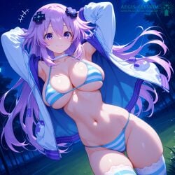 1girls 2026 adult adult_female adult_neptune aegis_elysium afternoon afternoon_sky ai-generated ai_art ai_generated arm_up armpit armpits arms_up big_breasts bikini blushing_at_viewer blushing_female breasts choujigen_game_neptune cleavage clothed compile_heart female female_focus female_only grass grassland grasslands hair_ornament headpiece hi_res high_quality high_res high_resolution huge_breasts hyperdimension_neptunia_the_animation idea_factory jacket lamp large_breasts light neptune_(neptunia) neptune_(series) neptunia_(series) night night_sky older older_female open_jacket outdoor outdoors park parka partially_clothed seductive_look seductive_smile sitting smiling smiling_at_viewer solo solo_focus spread_legs thicc thicc_breasts thicc_thighs thick thick_breasts thick_thighs thighs tiara water watermark window windows yuri